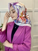 Quare Kristal Eşarp, Yaprak Desenli Kristal Rayon Eşarp 01064  KIRIK BEYAZ - 2