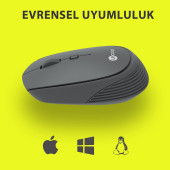 Lenovo Lecoo WS202 Kablosuz 1200DPI 4 Tuşlu Optik Mouse Gri - 2