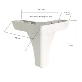 4 Adet Bella Ayak Mobilya Koltuk Çekyat Ayağı 14 cm Aytaşı-Krem - 2