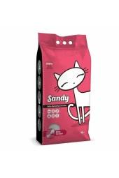 Sandy Bebek Pudralı Tozsuz Topaklanan Sodyum Bentonit Gri Kedi Kumu 10kg thumbnail 1