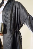 Nakış İşlemeli Parlak Kimono Füme thumbnail 4