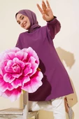 Kolu Taş Süslemeli Tunik Menekşe - 1