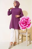 Kolu Taş Süslemeli Tunik Menekşe - 2