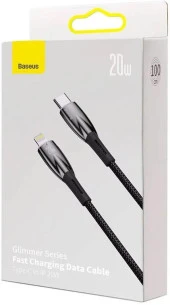Baseus Glimmer Series 20W 100 cm Type-C To Lightning Şarj Kablosu Siyah thumbnail 5