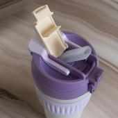 Çift Kapaklı Pipetli Yeni Seri Staınless Steel 450 ml Sıcak/soğuk Mag Bardak Termos - 3