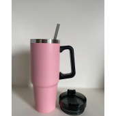 Stainless Steel Pipetli Yandan Tutmalı  0.89 Lt Seyahat Termosu - 2