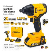 SGS5500 Kömürsüz Çift Akülü Darbeli Vidalama Matkap 20V 2AH - 1