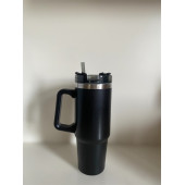 Stainless Steel Pipetli Yandan Tutmalı  0.89 Lt Seyahat Termosu - 1