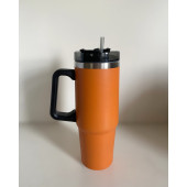 Stainless Steel Pipetli Yandan Tutmalı  0.89 Lt Seyahat Termosu - 1