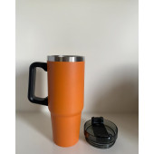 Stainless Steel Pipetli Yandan Tutmalı  0.89 Lt Seyahat Termosu - 2