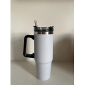 Stainless Steel Pipetli Yandan Tutmalı  0.89 Lt Seyahat Termosu - 1