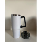 Stainless Steel Pipetli Yandan Tutmalı  0.89 Lt Seyahat Termosu - 2