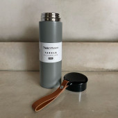 MODERN ÇİFT VAKUM YALITIMLI YANDAN DERİ TUTACAKLI SICAK/SOĞUK 450 ML GÜNLÜK, HEDİYELİK TERMOS - 4