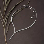 İki Sıra Beyaz Altın Su Yolu Kolye Seti thumbnail 4