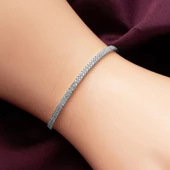 İki Sıra Beyaz Altın Su Yolu Kolye Seti thumbnail 5