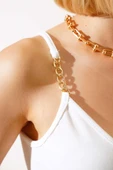 Omuz Zincirli Kaşkorse Crop Ekru thumbnail 4