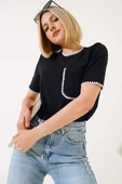 Midye Dikişli T-shirt Siyah thumbnail 2