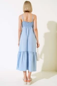 Örgü Askılı Elbise Mavi thumbnail 3