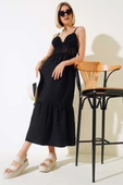 Örgü Askılı Elbise Siyah thumbnail 1