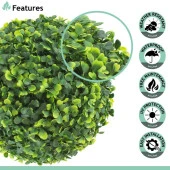 Nettenevime Yapay Çiçek Şimşir Top 36 CM Yeşil Top thumbnail 3