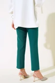 Yüksek Bel Kumaş Pantolon Zümrüt thumbnail 3