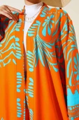 Etnik Desen Kimono İkili Takım Oranj thumbnail 4