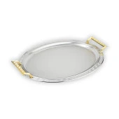 Schafer Ela 2 li Oval Çay Tepsisi-Platin02 - 3