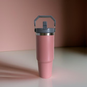 Charcoal Flip Straw Çift Duvar Yalıtımlı Paslanmaz Çelik  0.89 Lt  Pipetli Termos - 1