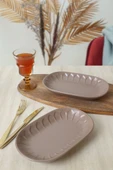 Keramika Mat Toprak Taupe Badem Kayık Tabak 25 Cm 2 Adet 977 thumbnail 1