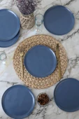 Keramika Mat Mavi Sardes Pasta Tabağı 22 Cm 6 Adet 399 thumbnail 2
