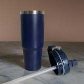 Charcoal Flip Straw Çift Duvar Yalıtımlı Paslanmaz Çelik  0.89 Lt  Pipetli Termos - 2