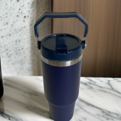 Charcoal Flip Straw Çift Duvar Yalıtımlı Paslanmaz Çelik  0.89 Lt  Pipetli Termos - 4