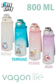 Vagonlife 800 ml Figürlü Su Matarası Çift Kullanım Pipetli Ve Rahat İçim Sticker Hediyeli-FFVGN-2352NEW800 - 1