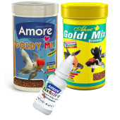 Amore Goldy Mix Granules 1000ml Ahm Goldi Mix 1000ml Japon Balık Yemi Ve Vitamini - 1