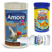 Amore Goldy Mix Granules 1000ml, Lotus Gold Natural 250ml Japon Balık Yemi, Vitamin - 1