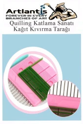 Quiling Tarağı 1 Adet Quling Kağıt Şekillendirme Tarağı Plastik Sap Metal Uç 8x15 cm - 3