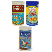 Amore Goldy Mix 250ml + Lotus Gold Naturel 250ml + Rose Goldi Mix 250 Ml Kutu Japon Balığı Yemi - 1