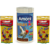 Amore Goldy Mix Granules 1000ml Bağışıklık Desteği Japon Balık Yemi Ve Ahm Koi Goldfish Pellet 2x100g - 1
