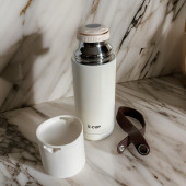 Stainless Steel Bardaklı Kayışlı 350 Ml Günlük , Şık, Modern , Hediyelik Termos . - 2