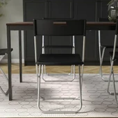 IKEA Gunde Katlanabilir Sandalye Taşınır Siyah Galvanizli Çelik - 3