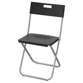 IKEA Gunde Katlanabilir Sandalye Taşınır Siyah Galvanizli Çelik - 1