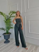 Kadın Büzgülü Bluz ve Salaş Pantolon İkili Takım thumbnail 1