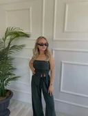 Kadın Büzgülü Bluz ve Salaş Pantolon İkili Takım thumbnail 5