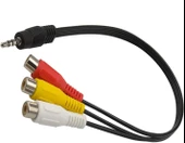 Navidata 3 Rca Aux 3.5 mm 4 Boğum Aux- 3rca 3.5mm Stereo 30 cm Dişi Kablo - 3