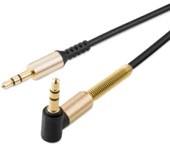 Auris Ars-au03 Mikrofonlu Aux Kablo 3.5mm Yaylı Altın Uçlu Siyah - 4