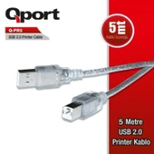 QPORT Q-PR5 5 METRE USB 2.0 YAZICI KABLOSU 5M YAZICI KABLO - 1