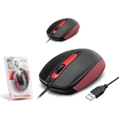 HADRON HDX3253(5667) MOUSE KABLOLU USB 1400 DPI 110CM KIRMIZI - 2
