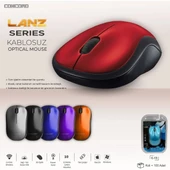 Concord C-13 2.4ghz Optik 1200DPİ Kablosuz Mouse KIRMIZI - 4