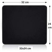 Düz Siyah Oyuncu Mouse Pad 32x24 Cm Kaymaz Dikişli - 1