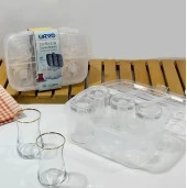 Çay bardağı taşıma aparatı - 2 li piknik çay bardağı taşıma kutusu 6+6 12 kişilik thumbnail 1